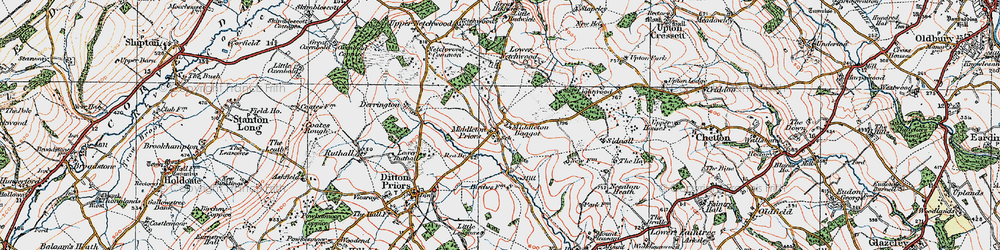 Old map of Middleton Baggot in 1921