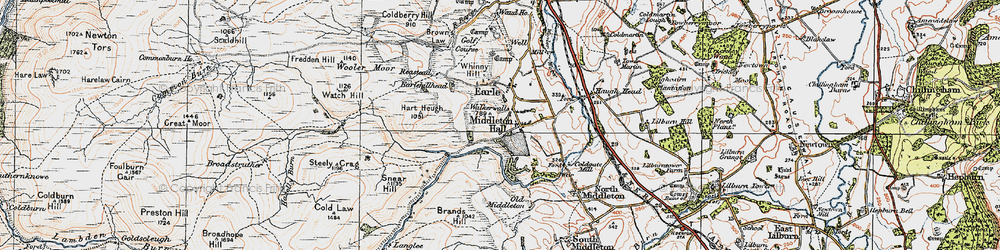 Old map of Wooler Common in 1926