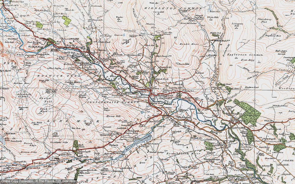 Old Map of Middleton in Teesdale, 1925 in 1925