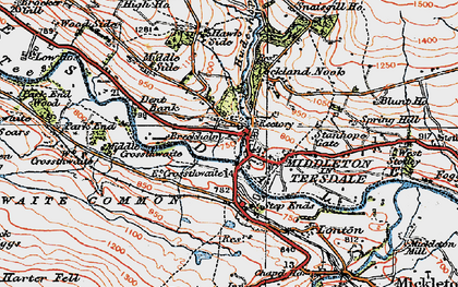 Old map of Middleton in Teesdale in 1925