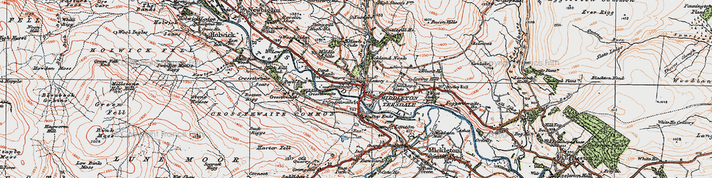 Old map of Middleton in Teesdale in 1925