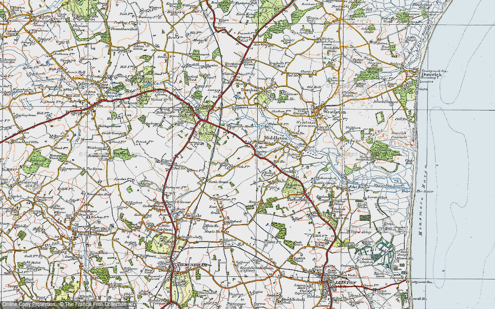 Old Map of Middleton Moor, 1921 in 1921