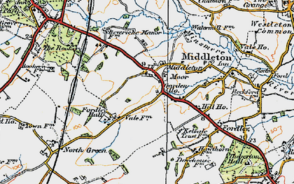 Old map of Middleton Moor in 1921