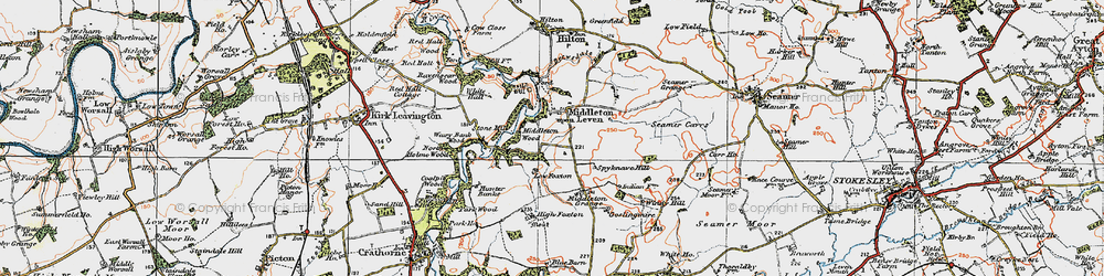 Old map of Middleton-on-Leven in 1925