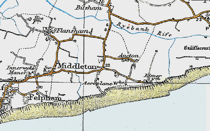 Old map of Middleton-on-Sea in 1920