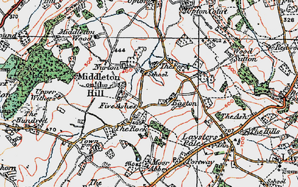 Old map of Middleton on the Hill in 1920