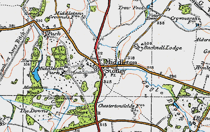 Old map of Middleton Stoney in 1919