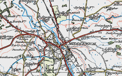 Old map of Middlewich in 1923
