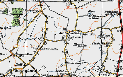 Old map of Middlewood Green in 1921