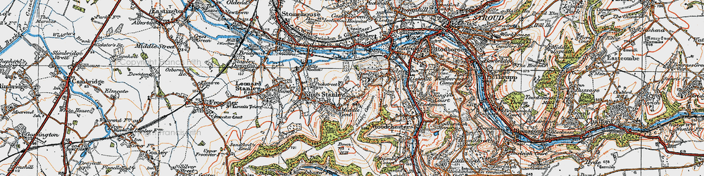 Old map of Bown Hill in 1919