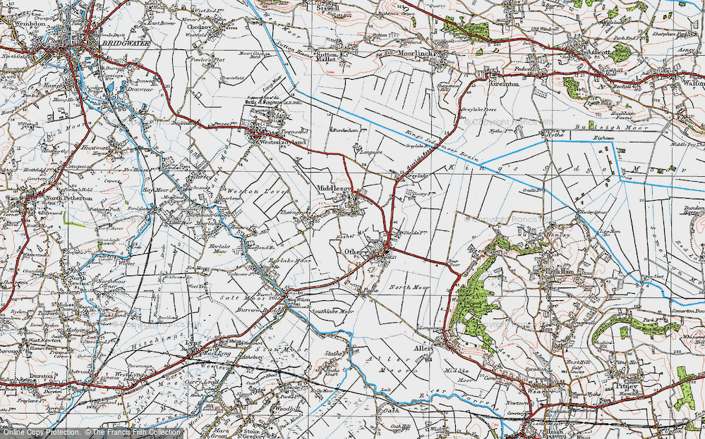 Old Map of Middlezoy, 1919 in 1919