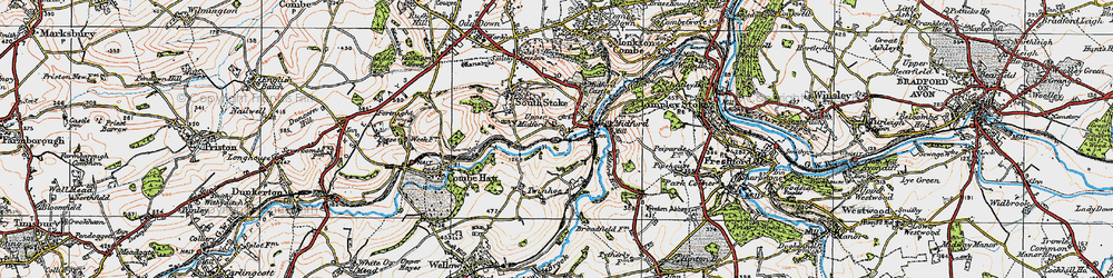 Old map of Midford in 1919
