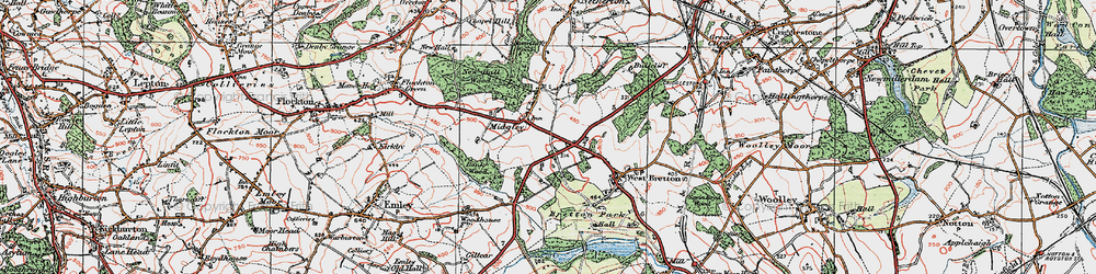 Old map of Midgley in 1925