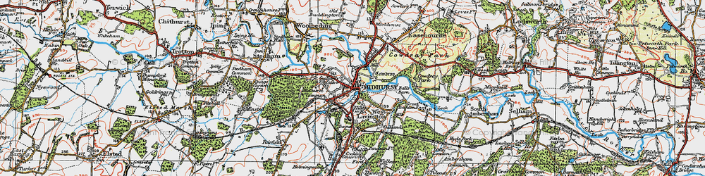 Old map of Midhurst in 1919