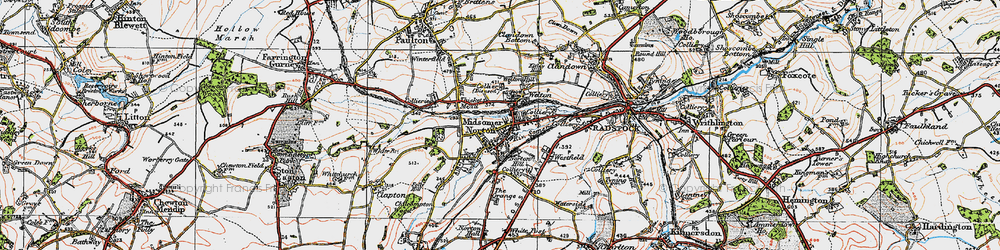 Old map of Midsomer Norton in 1919