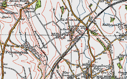 Old map of Milborne Wick in 1919