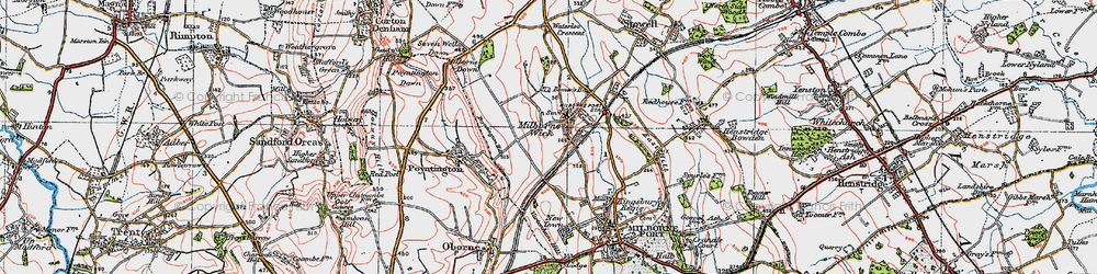 Old map of Milborne Wick in 1919