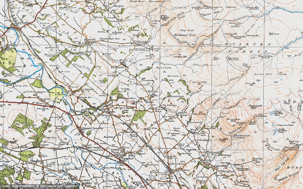 Old Map of Milburn, 1925 in 1925