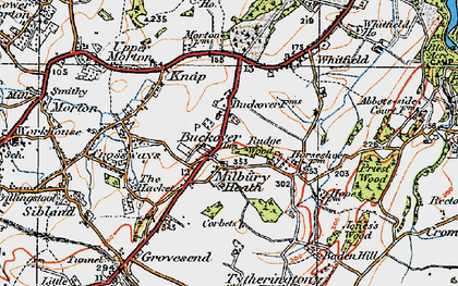 Old map of Milbury Heath in 1919