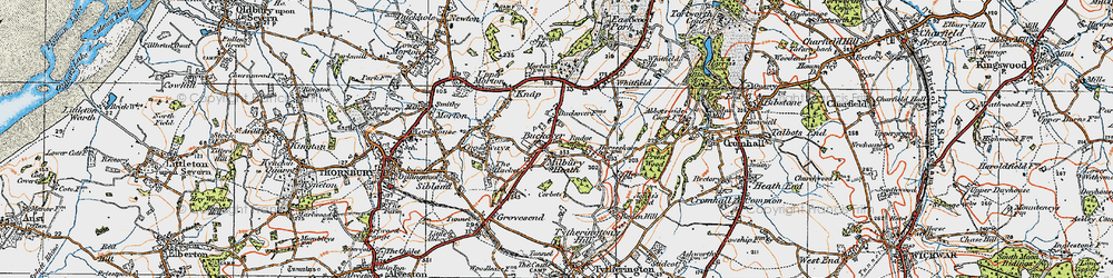 Old map of Milbury Heath in 1919