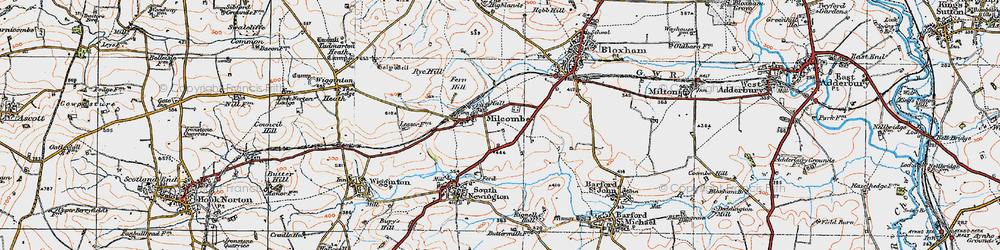 Old map of River Swere in 1919