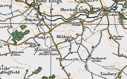 Old map of Milden in 1921
