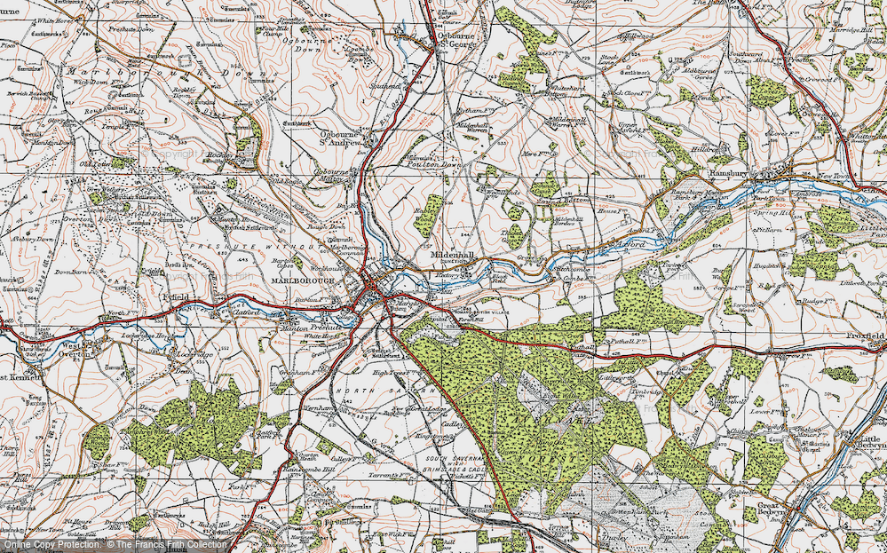 Old Map of Mildenhall, 1919 in 1919