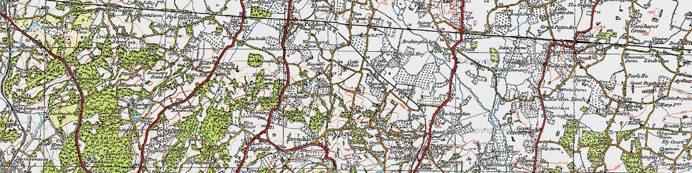 Old map of Mile Oak in 1920
