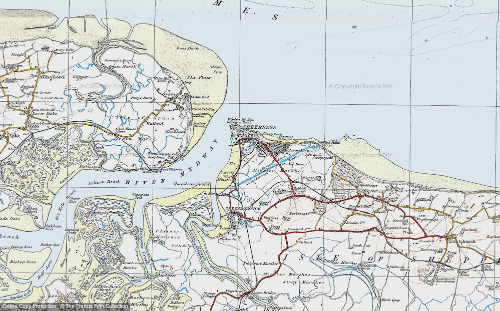 Old Map of Mile Town, 1921 in 1921