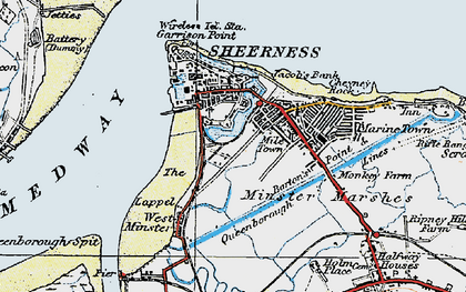 Old map of Mile Town in 1921