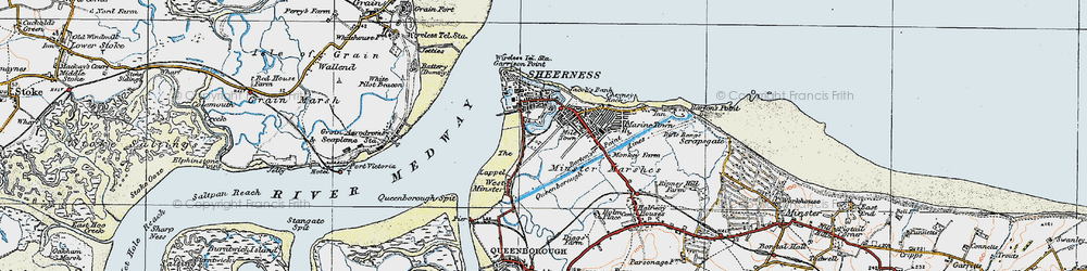 Old map of Mile Town in 1921