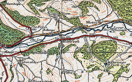 Old map of Milebrook in 1920