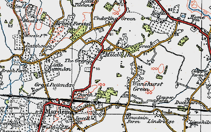 Old map of Milebush in 1921