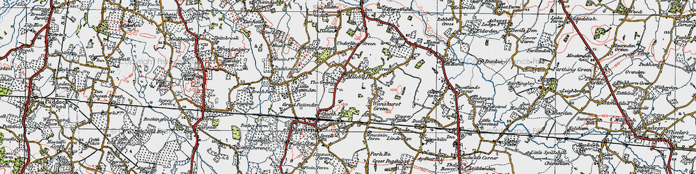 Old map of Milebush in 1921