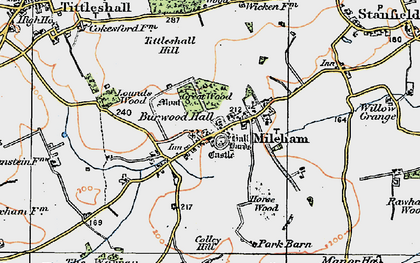 Old map of Burwood Hall in 1921