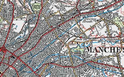 Old map of Miles Platting in 1924