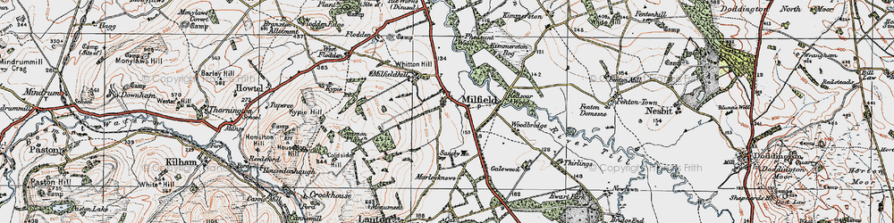 Old map of Milfield in 1926