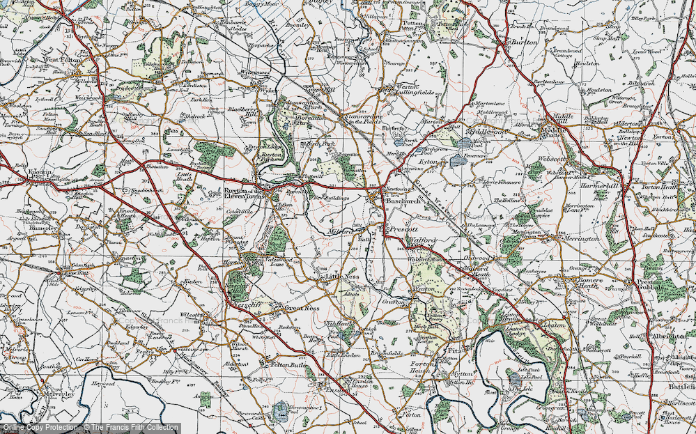 Old Map of Historic Map covering Broadlands, The in 1921