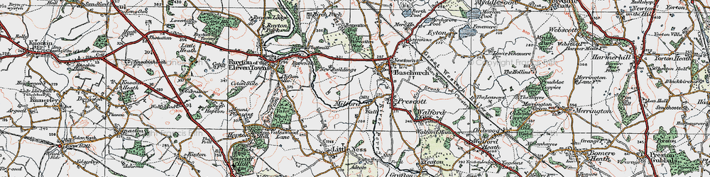 Old map of Broadlands, The in 1921