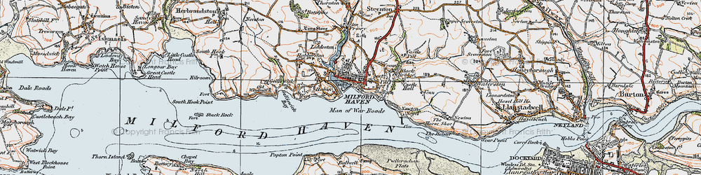 Old map of Milford Haven in 1922