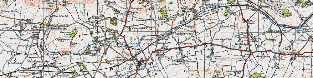 Old map of Milkhouse Water in 1919