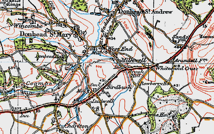 Old map of Milkwell in 1919