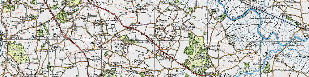Old map of Mill Common in 1922