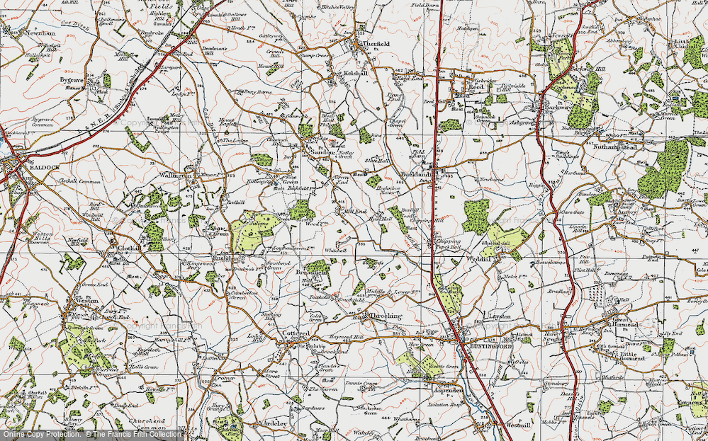 Old Map of Mill End, 1919 in 1919