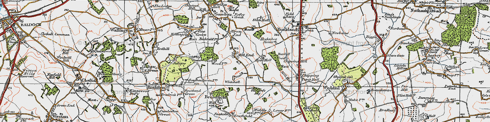 Old map of Mill End in 1919
