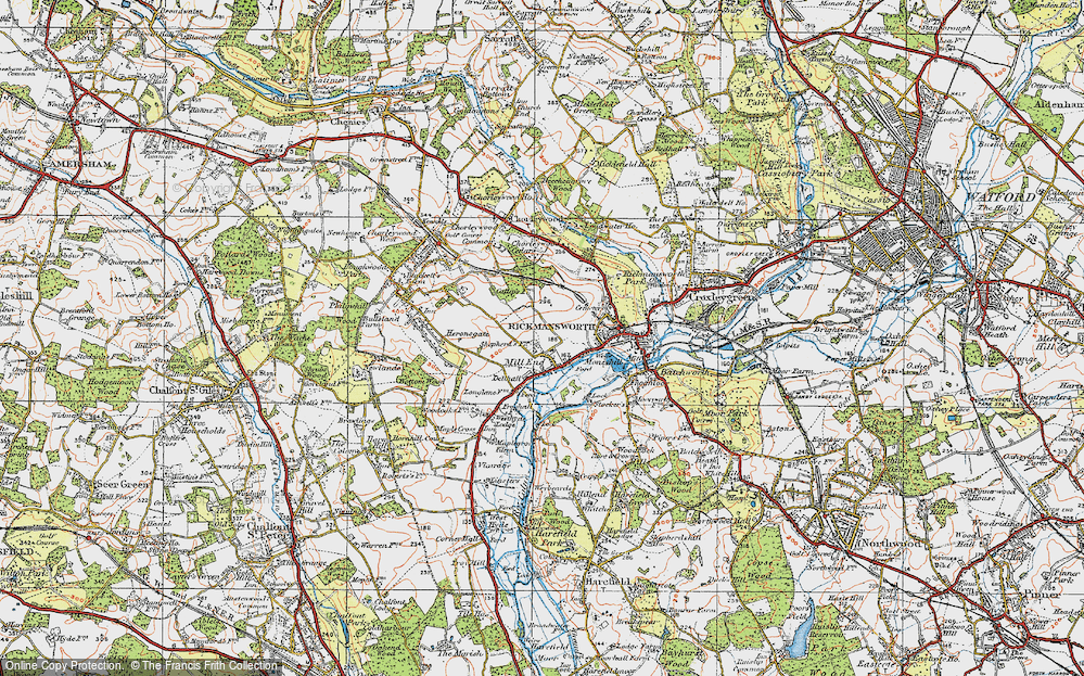 Old Map of Mill End, 1920 in 1920