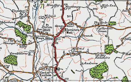 Old map of Blamster's Hall in 1919
