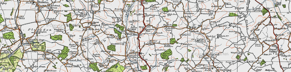 Old map of Mill End Green in 1919