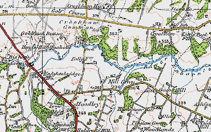 Old map of Mill Green in 1919