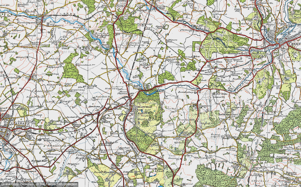 Old Map of Mill Green, 1920 in 1920